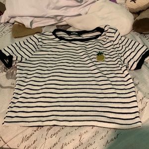G mini striped crop top with pineapple
